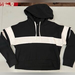 Black & White Cropped Hoodie